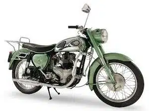 Grüne BSA A7SS Shooting Star von 1959, britisches Klassiker-Motorrad im Originalzustand.