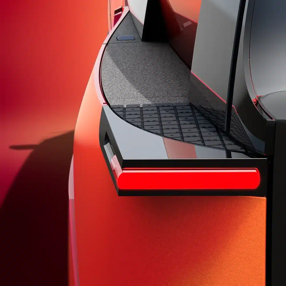 Das Bild zeigt das Heck des Citroën ELO Concept mit moderner Rückleuchte und variablem Gepäckabteil.