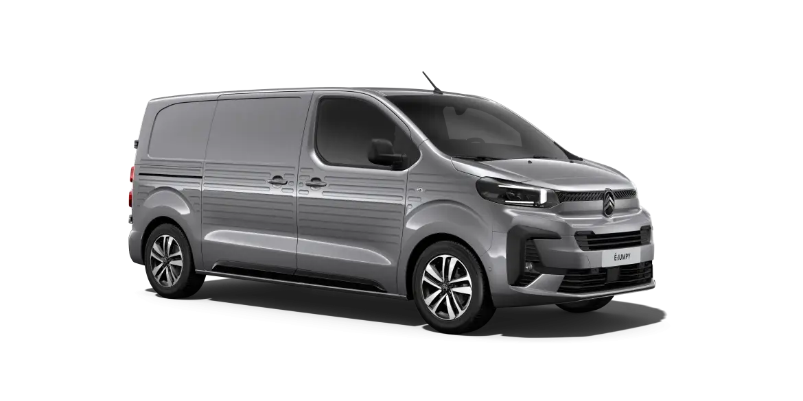 Citroën Jumpy Type-H Pack in Grau mit gewelltem Seitenblech, modernes Transporter-Design.