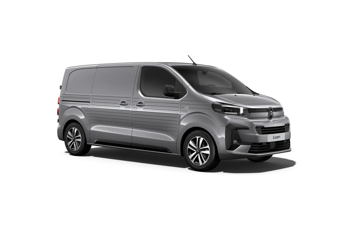 Citroën Jumpy Type-H Pack in Grau mit gewelltem Seitenblech, modernes Transporter-Design.