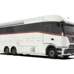 Dembell Smart Garage Reisemobil auf Mercedes-Benz Actros Gigaspace Chassis, Seitenansicht