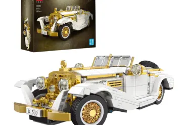 MOULD KING 10003 K500 Vintage Car Klemmbausteinmodell in Weiß und Gold mit Originalverpackung