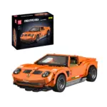 Klemmbaustein-Modell des Lamborghini Miura in Orange inklusive Verpackung von Mould King, Set 10116.