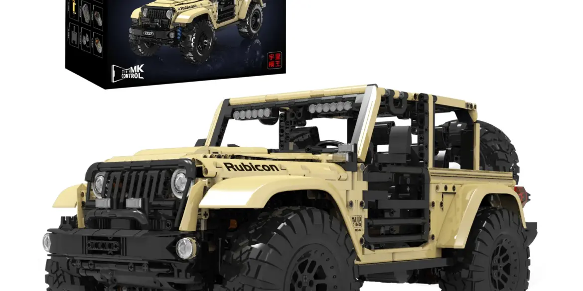 Mould King 13184 Off-Road Wrangler Modellauto aus Klemmbausteinen mit Verpackung im Maßstab 1:6