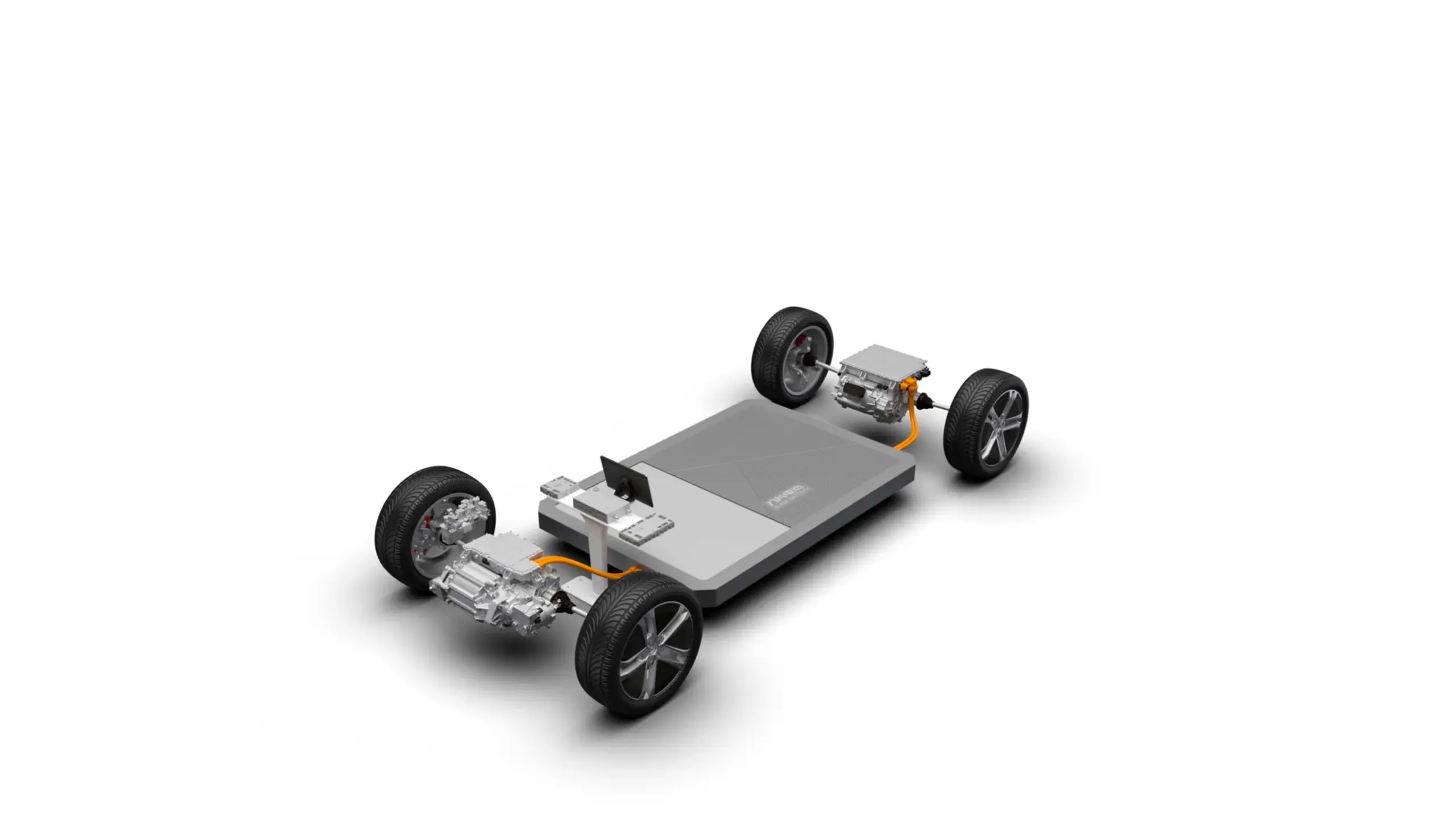 Fahrzeugplattform des BYD Seal mit sichtbarer Blade Battery und elektrischen Antriebskomponenten.