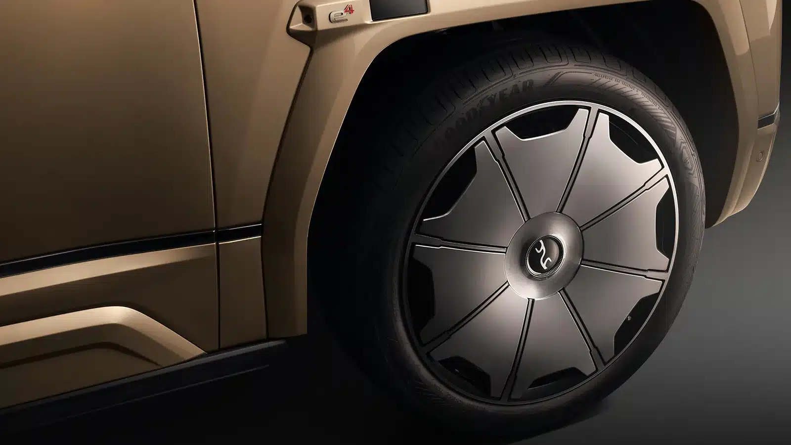 Detailansicht des 23-Zoll-Schmiederads am YangWang U8L Executive-SUV