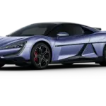 YangWang U9 Supersportwagen in seitlicher Frontansicht, in violetter Lackierung, mit markanten Linien und Sportfelgen.