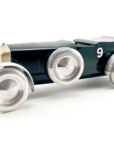 Modellauto 28 Tourer, Hommage an den Bentley Blower, aus Holz und Aluminium gefertigt