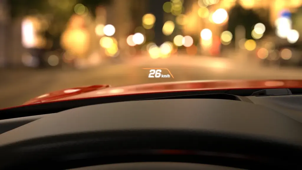 Head-up-Display mit km/h-Anzeige im Cockpit des Toyota GR Supra 2025