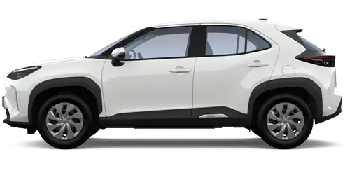 Toyota Yaris Cross Hybrid Kompakt-SUV in Weiß, Seitenansicht