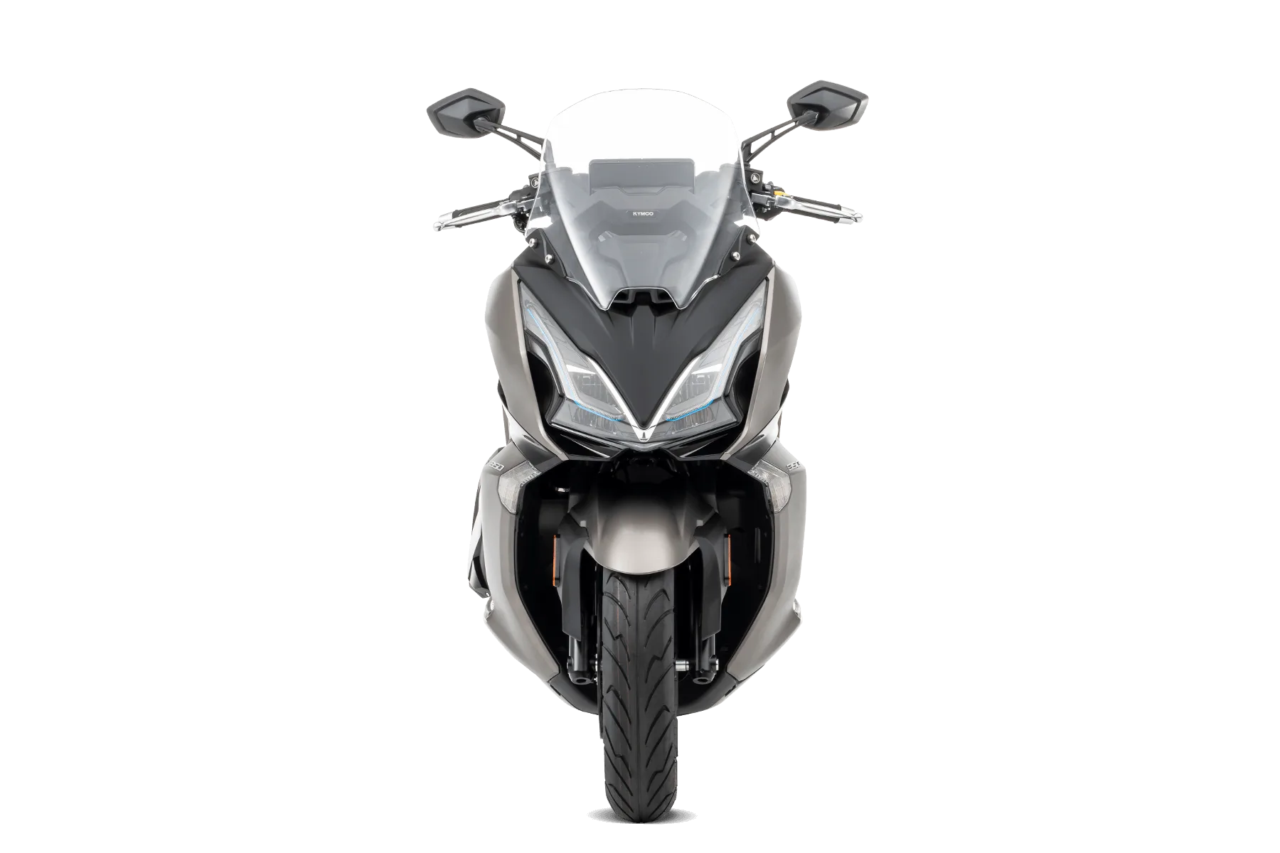 Kymco Downtown GT 350i TCS Maxiscooter von vorne mit markanten LED-Scheinwerfern