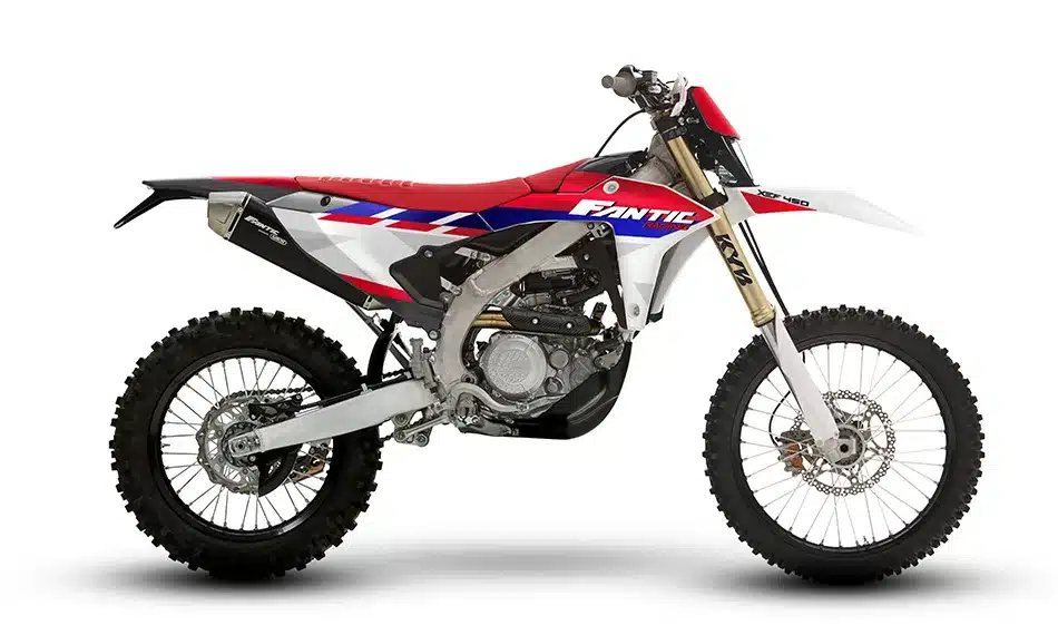 Fantic XEF 450 Enduro 2026 Seitenansicht mit Aluminiumrahmen und Sport-Design