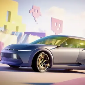 Hyundai Concept THREE Aero Hatch Elektroauto Studie Seitenansicht vor bunter Kulisse