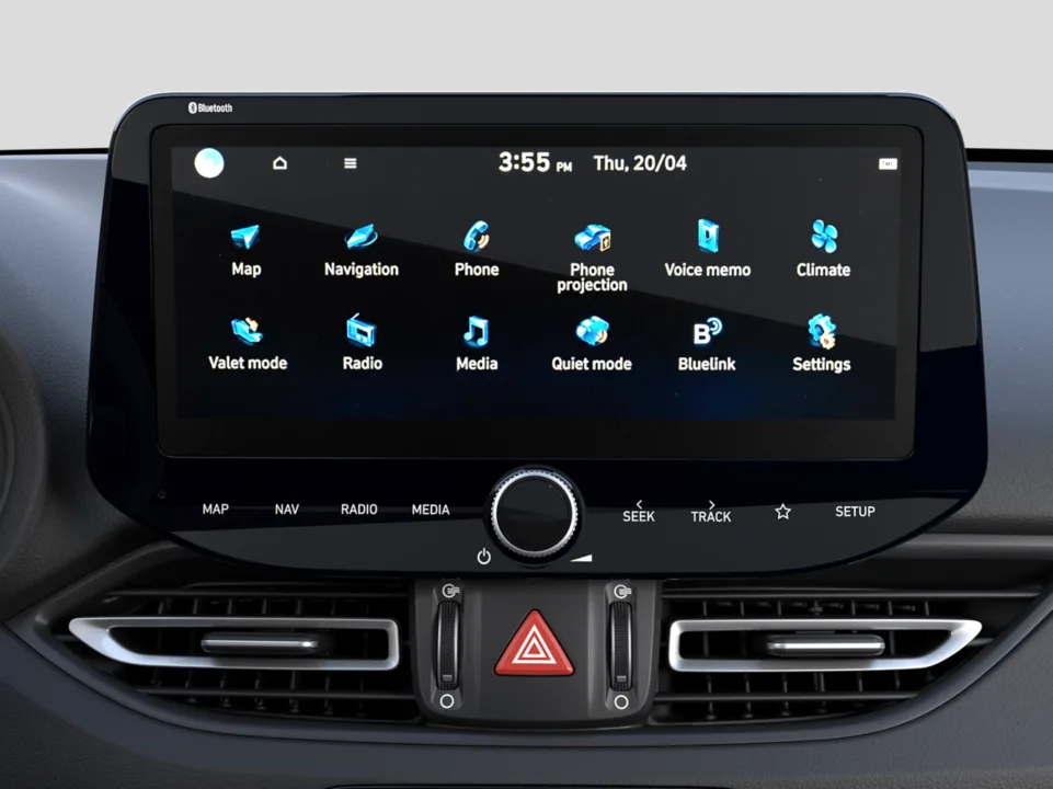 10,3-Zoll-Touchscreen im Hyundai i30 Kombi mit Bluelink und modernen Konnektivitätsfunktionen.