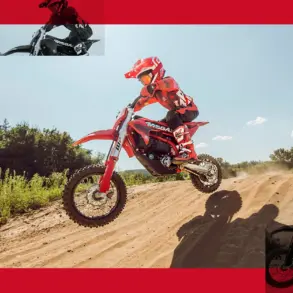 Kind fährt die GASGAS MC-E 5 auf einem sandigen Motocross-Track bei Sonnenschein