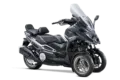 KYMCO CV3 575i ABS von der Seite mit zwei Vorderrädern und hohem Windschild.