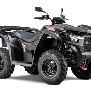 Kymco MXU 550i ABS T3b ATV in schwarzer Ausführung von der Seite fotografiert