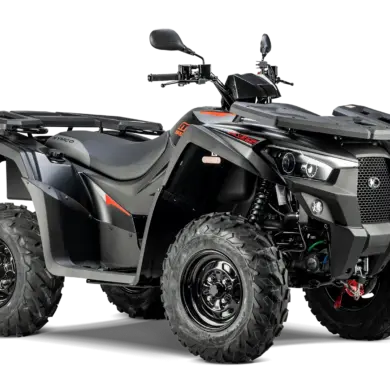 Kymco MXU 550i ABS T3b ATV in schwarzer Ausführung von der Seite fotografiert