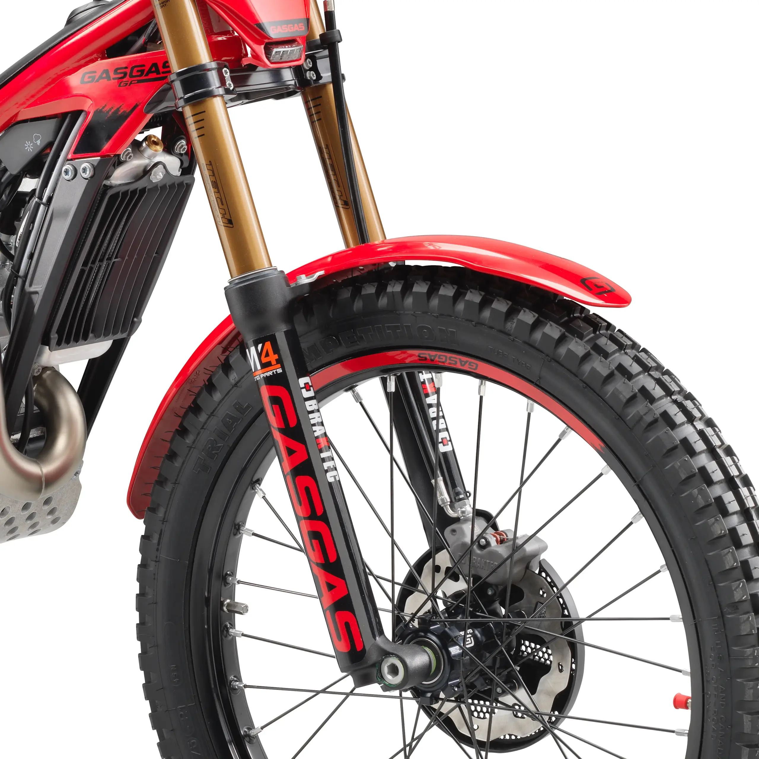 Vordergabel, Rad und Bremse der GASGAS TXT GP 250 2025 im Detail
