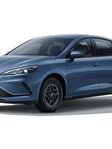 Der BYD Seal 05 DM-i in blauer Lackierung, moderne Plug-in-Hybrid-Limousine mit klaren Linien.