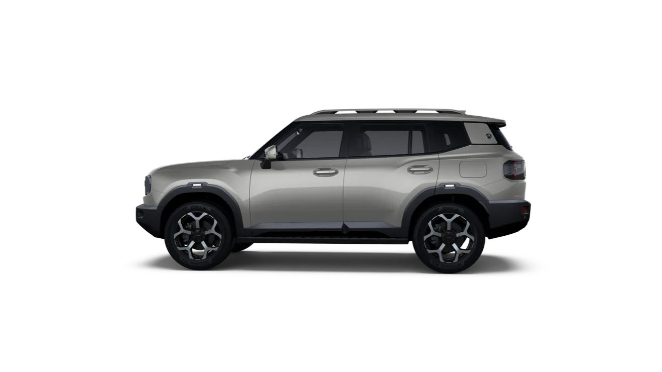 Jetour T1 i-DM Plug-in-Hybrid SUV in Seitenansicht mit kantigem, modernem Design.