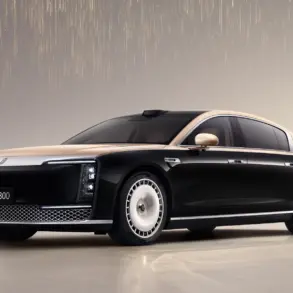 Maextro S800 Limousine in Schwarz-Gold, elektrische Premium-Limousine von außen betrachtet.