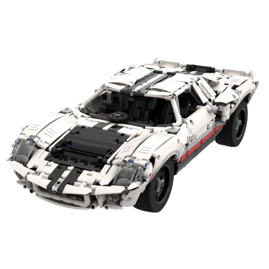Modell eines weißen 1967er 24-Stunden-Prototypen-Rennwagens aus Klemmbausteinen