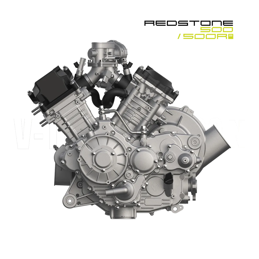 Detailaufnahme des V2-Motors des REDSTONE 550 R2 ATV