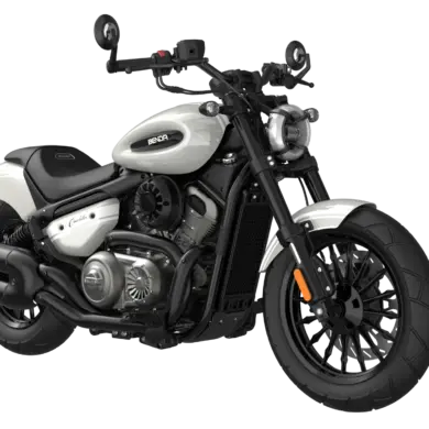 Chinchilla 350 CVT NEO Motorrad in Weiß aus seitlicher Perspektive