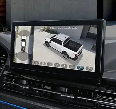 360-Grad-Kamerasystem Anzeige auf dem Touchscreen im KGM Musso Grand