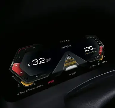 Digitales Kombiinstrument mit Fahrdatenanzeige im KGM Musso Grand