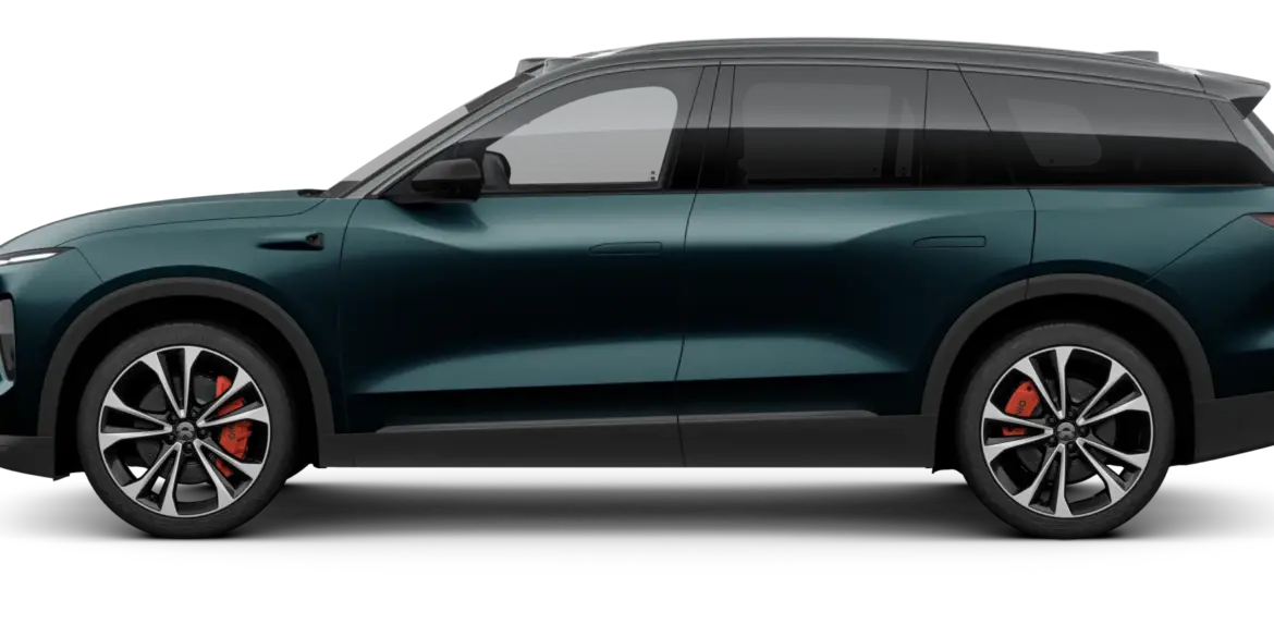 NIO EL8 Elektro-SUV in der Seitenansicht, grün, mit markanter Linienführung
