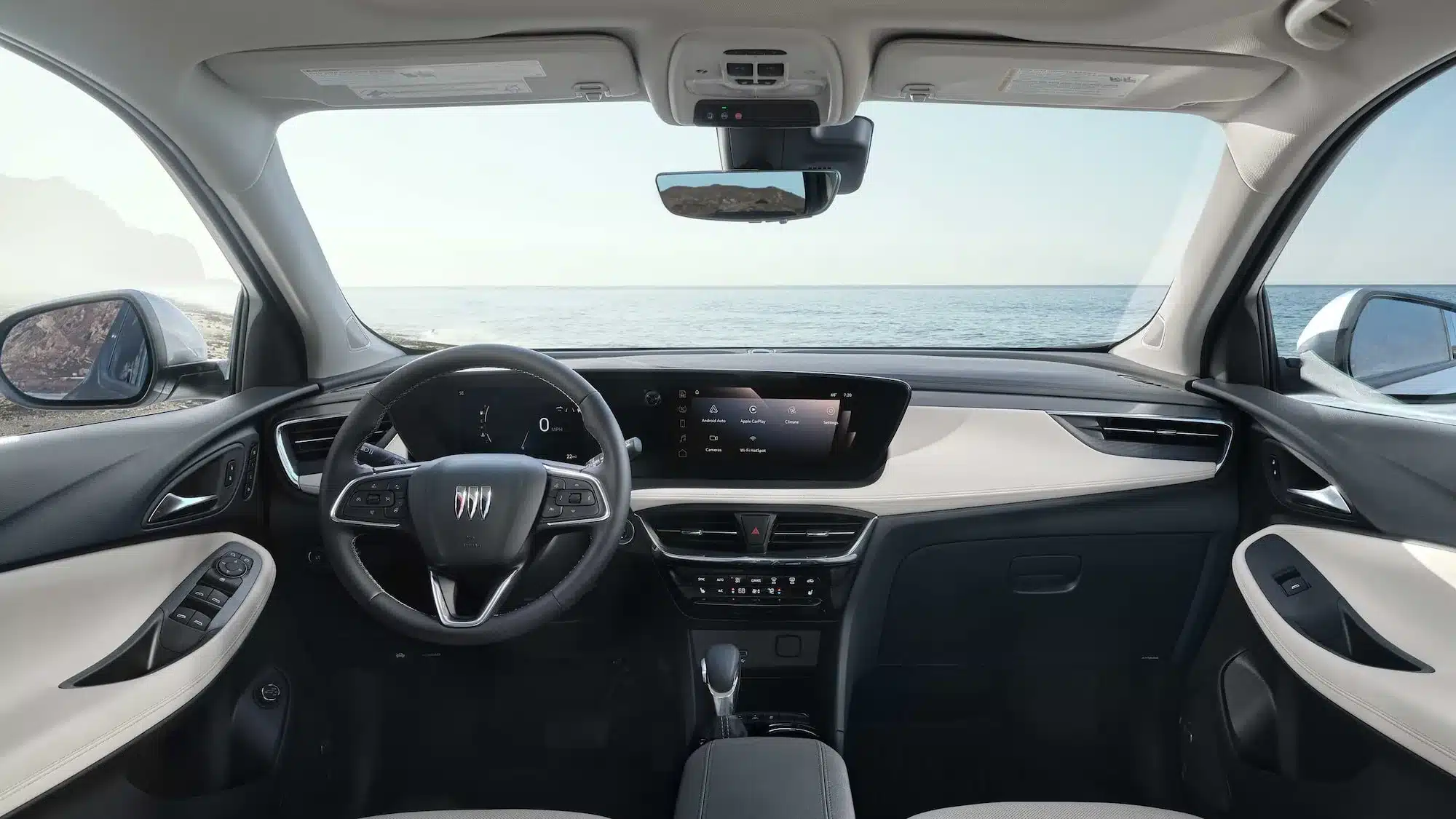 Das Cockpit des 2026 Buick Encore GX mit digitalem Infotainment-Display und komfortabler, moderner Innenausstattung