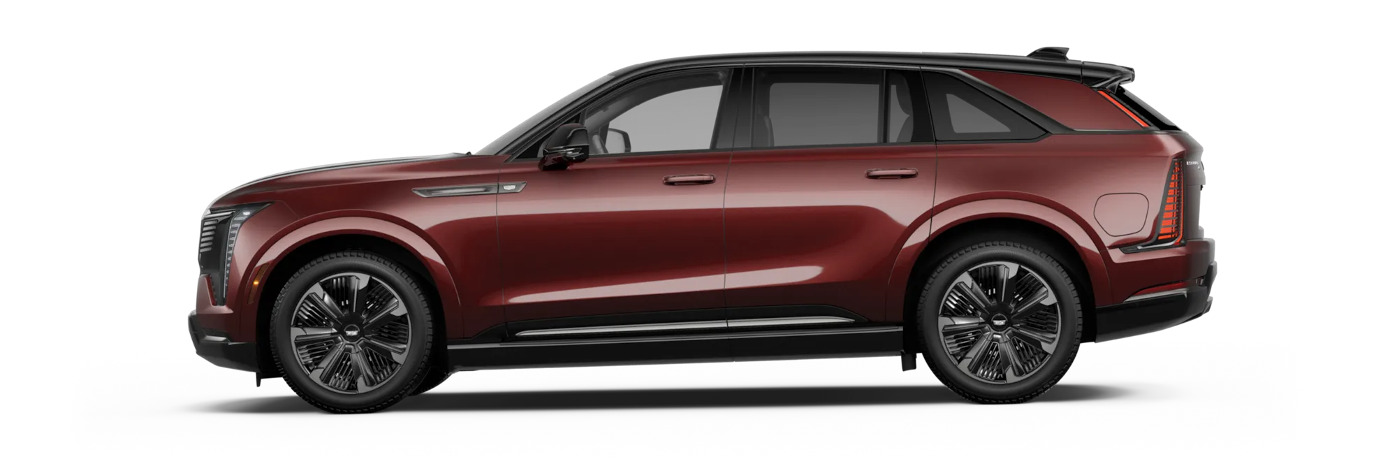 Cadillac Escalade IQ, luxuriöses Elektro-SUV, Seitenansicht in Rot
