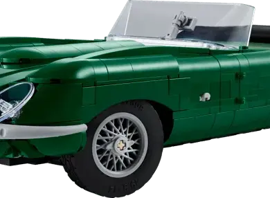 LEGO Icons Jaguar E-Type in klassischem Grün als Modellauto aus Klemmbausteinen