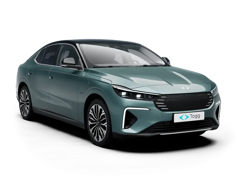 Der neue Togg T10F als Elektro-Fastback, fotografiert von schräg vorne