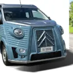 Vergleichsbild: Citroën Type G von 1948, Caselani Type HG im Retro-Design und aktueller Citroën Jumpy.