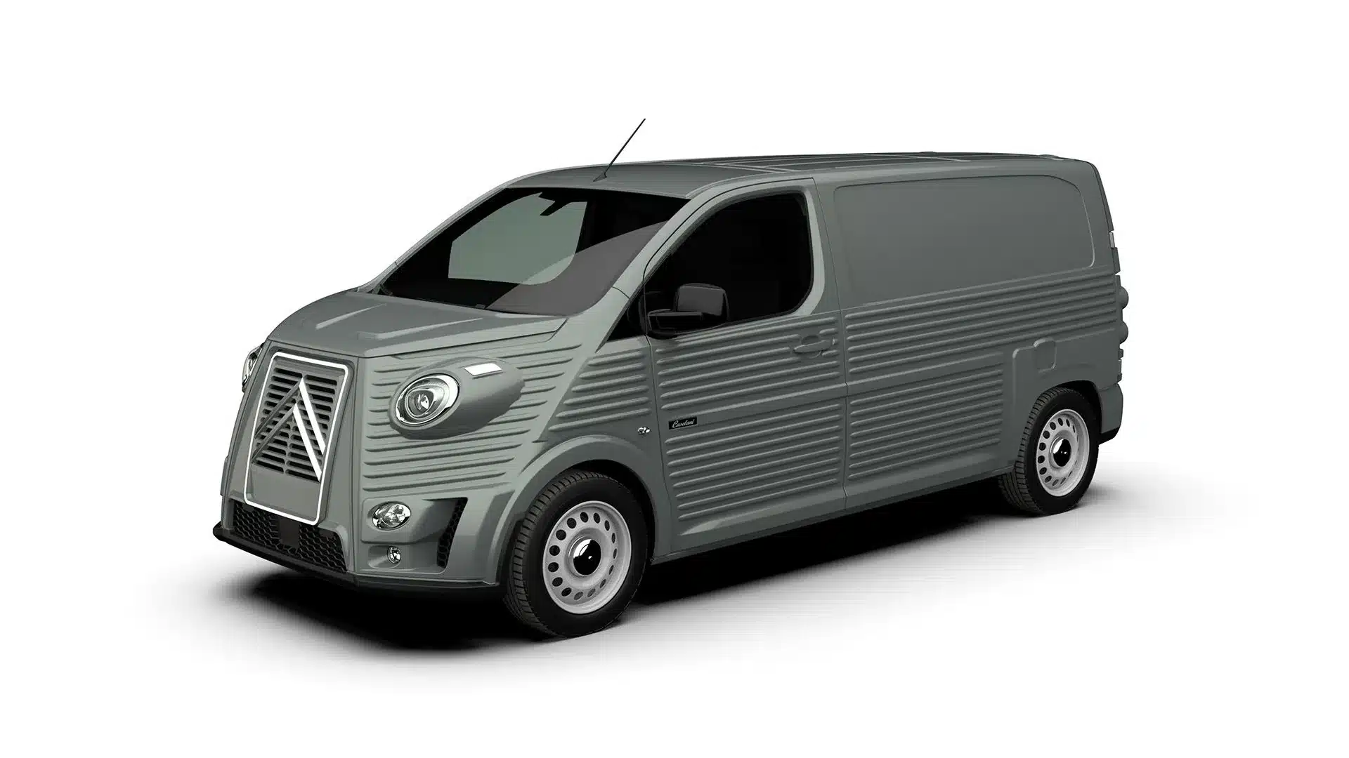 Seitenansicht eines Caselani Type HG Kastenwagens im Retro-Design basierend auf Citroën Jumpy.