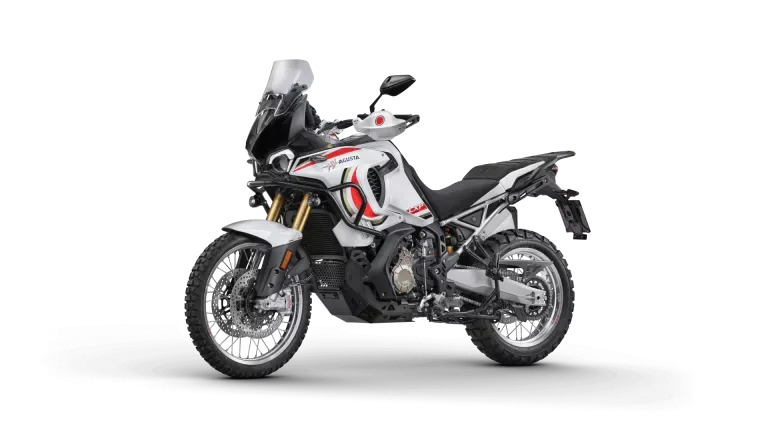 MV Agusta Enduro Veloce 931 LXP Orioli Motorrad Seitenansicht auf schwarzem Hintergrund