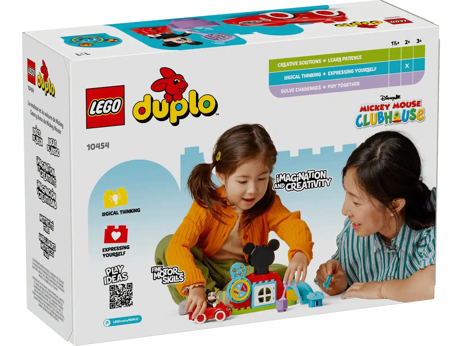 LEGO DUPLO 10454 Mickys Clubhaus Verpackung mit spielendem Kind und Erwachsener